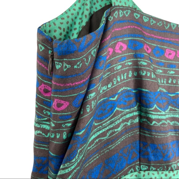 I heart Ronson Sundress NEW Green Gray Aztec Print Mini - Picture 6 of 10